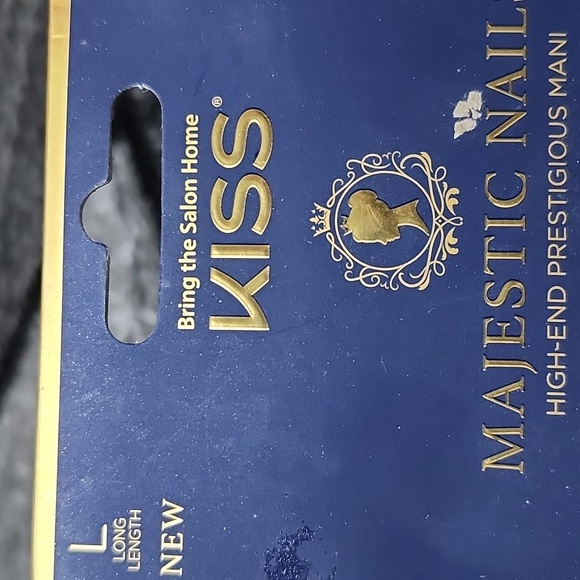 KISS MAJESTIC GOLD GLITTER JEWEL ACCENTS COFFIN SHAPE LONG HIGH-END NAILS - Picture 7 of 12